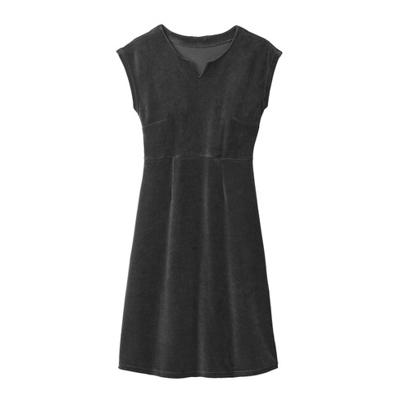 Velours jurk, petrol 42