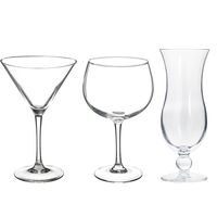 Cocktailglazen set - gin/martini/blue hawaii glazen - 12x stuks