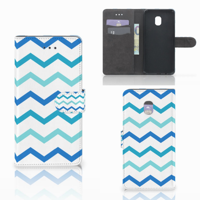 Samsung Galaxy J7 (2018) Telefoon Hoesje Zigzag Blauw