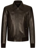 Dolce & Gabbana veste bomber en cuir - Noir