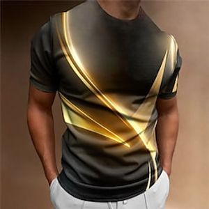 Voor heren T-shirt Grafisch Kleurenblok Strakke ronde hals Kleding 3D-afdrukken Buiten Dagelijks Korte mouw Afdrukken Vintage Modieus Ontwerper Lightinthebox