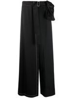 JW Anderson pantalon satiné à taille ceinturée - Noir