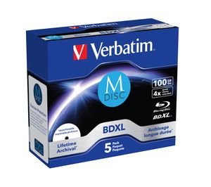 Verbatim 43834 M-Disc Blu-ray 100 GB 1 stuk(s) Jewelcase Bedrukbaar