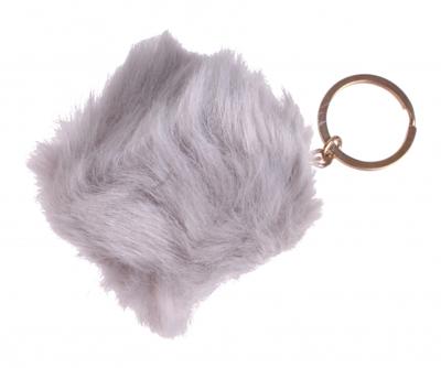 LG Imports sleutelhanger Fluffy meisjes 8 cm textiel grijs LG Imports sleutelhanger Fluffy meisjes 8 cm textiel grijs