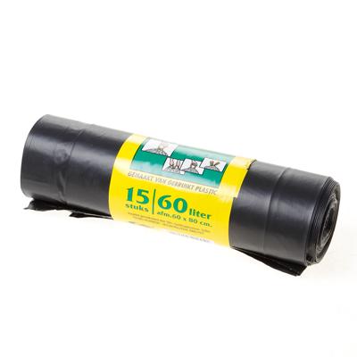 Huisvuilzak komo+trekkoord 60x80(15)- Huisvuilzak komo+trekkoord 60x80(15)-