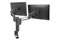 SmartFit Dual Monitor Arm Mount - Bevestigingskit (bureauklembevestiging, 2 beeldschermarmen) - voor 2 LCD-schermen - donkergrijs - desktop