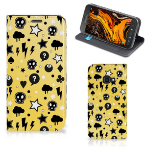 Mobiel BookCase Samsung Galaxy Xcover 4s Punk Geel