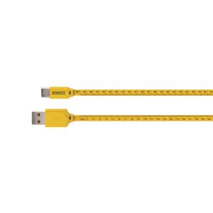 Schwaiger USB-kabel USB 2.0 USB-A stekker, USB-C stekker 1.20 m Zwart, Geel Met metermarkering WKC10 511