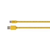 Schwaiger USB-kabel USB 2.0 USB-A stekker, USB-C stekker 1.20 m Zwart, Geel Met metermarkering WKC10 511