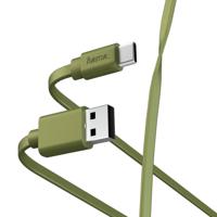 Hama Oplaad-/gegevenskabel Flat USB-A - USB-C 1 M Groen - thumbnail