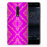 Siliconen Hoesje Nokia 5 Barok Roze - thumbnail