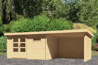 Woodfeeling | Tuinhuis Bastrup 8 met Overkapping 3,0, Zij- en Achterwand