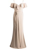 Marchesa Notte Bridesmaids robe longue à volants - Marron - thumbnail