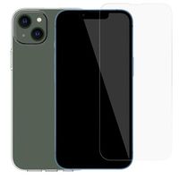 Saii 2-in-1 iPhone 14 Plus TPU-hoesje en schermbeschermer van gehard glas