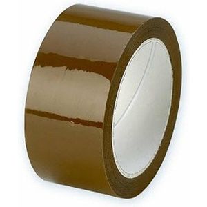 Rollen verpakking plakband/tape bruin 66 meter   -