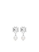 Kenneth Jay Lane boucles d'oreilles serties de cristaux - Blanc