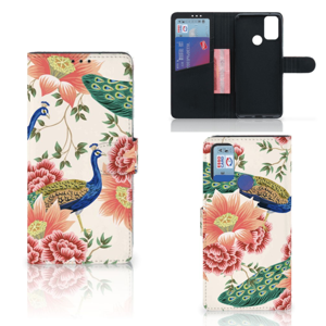 Telefoonhoesje met Pasjes voor Alcatel 1S (2021) Pink Peacock