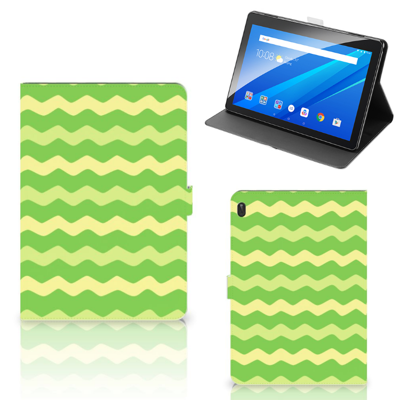 Lenovo Tab E10 Tablet Hoes Waves Green Lenovo Tab E10 Tablet Hoes Waves Green