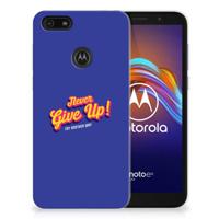Motorola Moto E6 Play Siliconen hoesje met naam Never Give Up