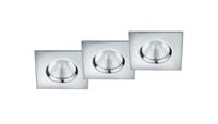 Trio Badkamer inbouwspot Zagros (3x) met led vierkant chroom 650610306 - thumbnail