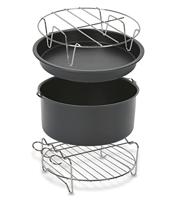 Tefal XA1120 Easy Fry XL kookmand van 17 cm, inzetstuk voor kookmand, 4 accessoires, gezond koken, antiaanbaklaag, roestvrij staal, grijs
