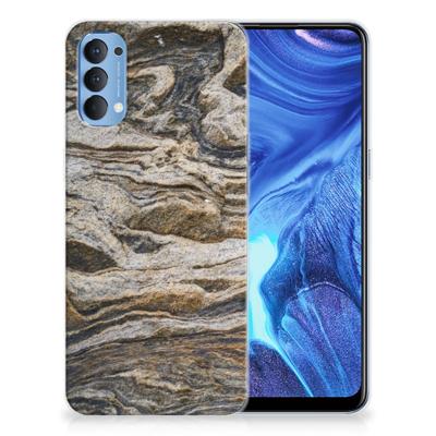 OPPP Reno 4 TPU Siliconen Hoesje Steen