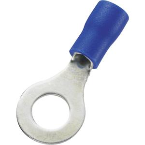 TRU COMPONENTS 746568 Ringkabelschoen Dwarsdoorsnede (max.): 2.50 mm² Gat diameter: 6.4 mm Deels geïsoleerd Blauw 100 stuk(s)