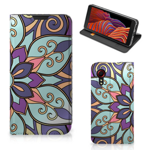 Samsung Galaxy Xcover 5 Smart Cover Purple Flower