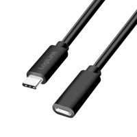 Logilink CU0212 - USB 2.0 Type-C verlengkabel met PD ondersteuning (PowerDelivery), kleur: zwart, kabellengte: 3m