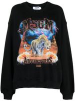 MSGM sweat en coton à imprimé graphique - Noir