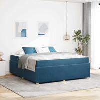 vidaXL Bedframe met matras Anders Blauw 180 x 200 cm Fluweel