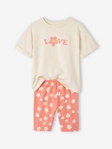 Set shirt en short voor meisjes rozen