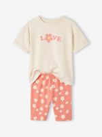 Set shirt en short voor meisjes rozen