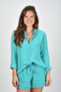 Xirena blouse Scout lange mouwen katoen blauw