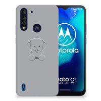 Motorola Moto G8 Power Lite Telefoonhoesje met Naam Grijs Baby Olifant - thumbnail