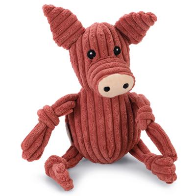 Honden knuffel Ripped Pig Piggi, donkerrood