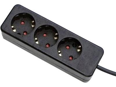 Gebro 106145 Stekkerdoos 3-voudig Zwart Randaarde stekker 1 stuk(s)