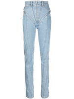 Mugler Spiral high-rise zip-embellished skinny jeans - Bleu - thumbnail