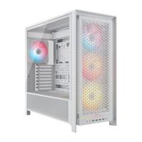 CORSAIR FRAME 5000D RS ARGB Modulaire Mid-Tower PC-Behuizing – 4 voorgeïnstalleerde RS ARGB-ventilatoren, InfiniRail™-ventilatormontagesysteem, Project Stealth – Wit