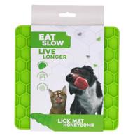 Eat Slow Live Longer Fun & Relax Lekmat, anti-kauwschaal, langzame voering, eenvoudig overal te plaatsen, lekbord voor honden, uitdaging voor je huisdier, groen, 23 x 19 cm