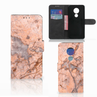 Motorola Moto G7 Power Bookcase Marmer Oranje