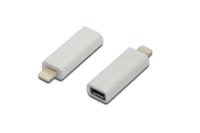 Digitus DB-600501-000-W kabeladapter, Apple 30p, Micro-USB B, mannelijk/vrouwelijk, wit, kunststof, UL20276