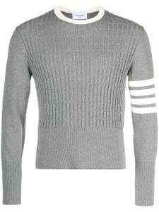 Thom Browne pull en maille torsadée à 4 bandes signature - Gris