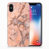 Apple iPhone X | Xs TPU Siliconen Hoesje Marmer Oranje