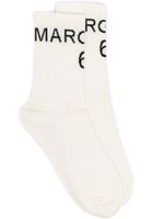 MM6 Maison Margiela chaussettes nervurées à logo en intarsia - Blanc