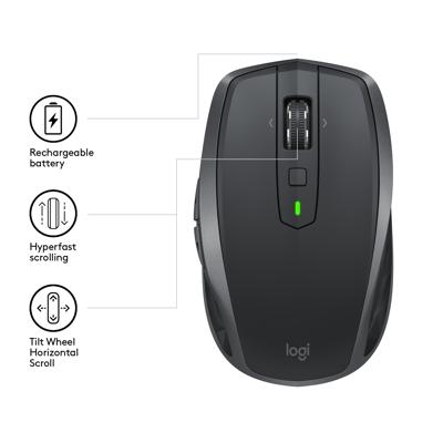 Logitech MX Anywhere 2S muis RF draadloos + Bluetooth 4000 DPI Rechtshandig Logitech MX Anywhere 2S muis RF draadloos + Bluetooth 4000 DPI Rechtshandig