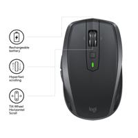 Logitech MX Anywhere 2S muis RF draadloos + Bluetooth 4000 DPI Rechtshandig
