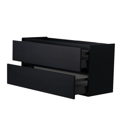 Badkamermeubel Onderkast Marmaris Hangend 100x46x58cm MDF Mat Zwart Gelakt Softclose Greeploos