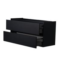 Badkamermeubel Onderkast Marmaris Hangend 100x46x58cm MDF Mat Zwart Gelakt Softclose Greeploos