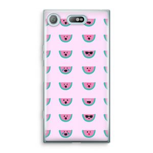 Smiley watermeloenprint: Sony Xperia XZ1 Compact Transparant Hoesje